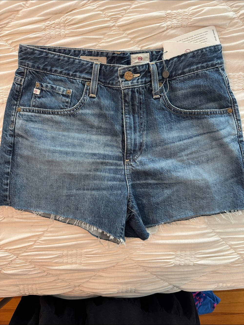 AG “The Sadie” High-Rise Cut Off Denim Shorts — Size 29 NWT - Picture 2 of 4